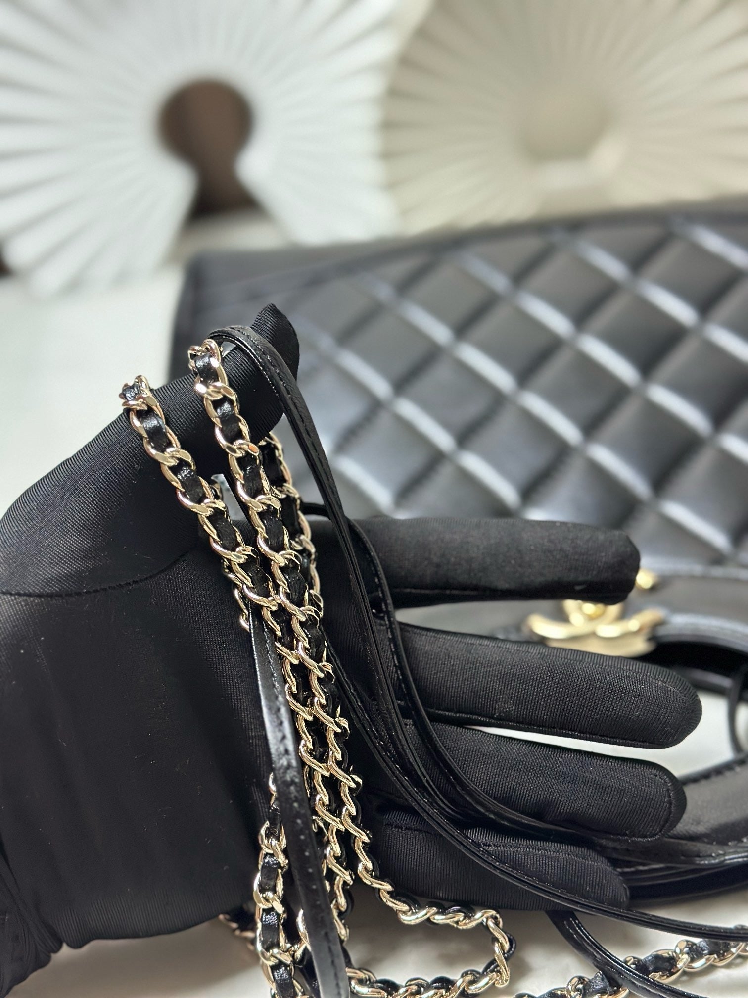 CHANEL 26S MINI SHOPPING BAG 32 IN BLACK LAMBSKIN