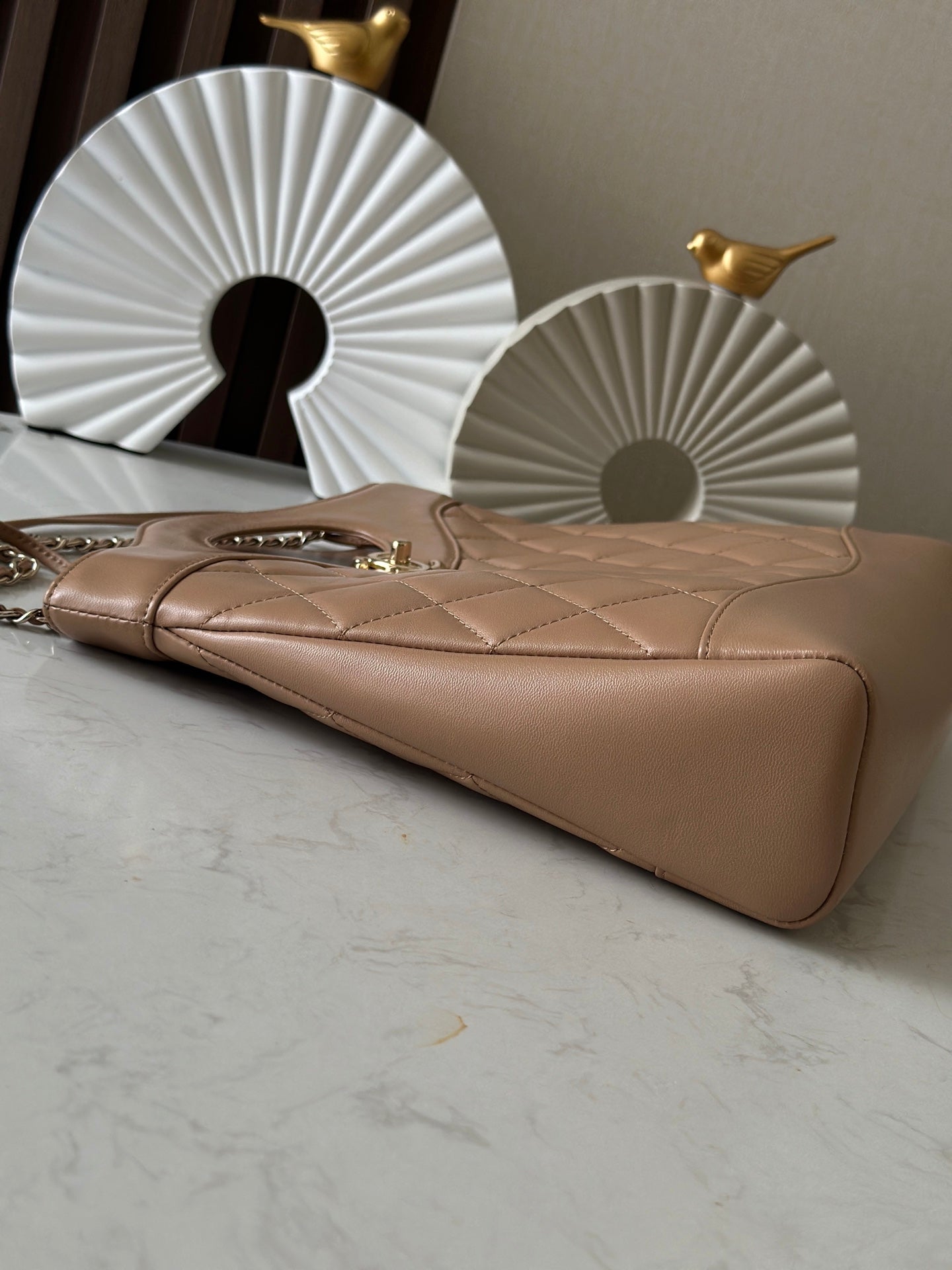 CHANEL 26S MINI SHOPPING BAG 32 IN TAUPE BROWN LAMBSKIN