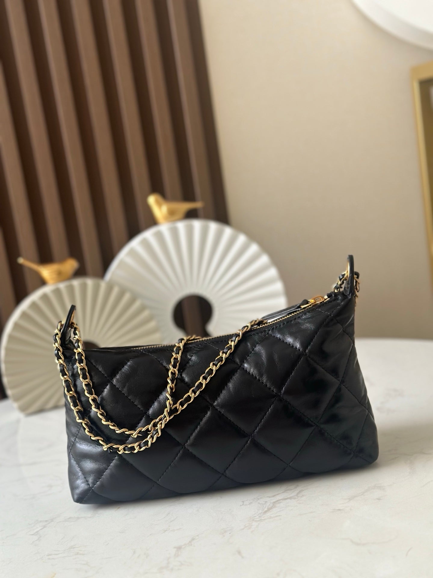 CHANEL 26S HOBO BAG 26 IN BLACK LAMBSKIN