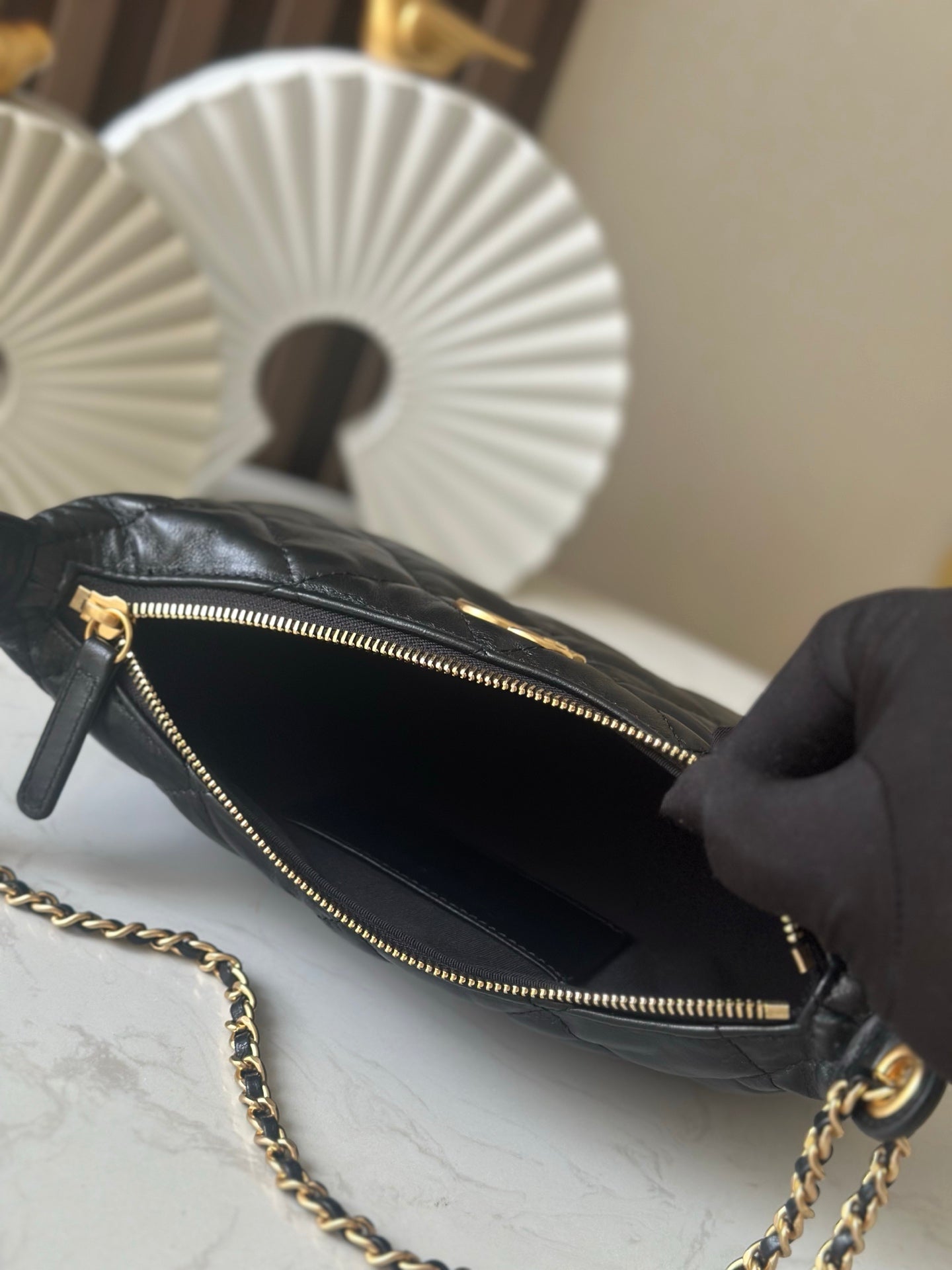 CHANEL 26S HOBO BAG 26 IN BLACK LAMBSKIN