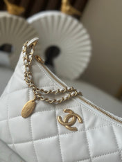 CHANEL 26S HOBO BAG 26 IN WHITE LAMBSKIN
