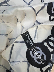 CHANEL 25S SCARF 90 IN CASHMERE SILK 737219
