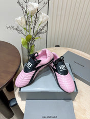 SOCCER SNEAKER IN PINK MIX BLACK QUILTED LAMBSKIN
