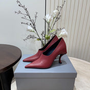 CURVED HEEL DEEP MOUTH PUMPS IN CADILLAC CALFSKIN