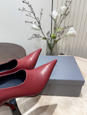 CURVED HEEL DEEP MOUTH PUMPS IN CADILLAC CALFSKIN