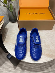 FOOTPRINT SOCCER SNEAKER IN COBALT BLUE CALFSKIN