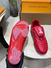 FOOTPRINT SOCCER SNEAKER IN CHERRY RED CALFSKIN