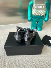 CC MARY JANES SHOES IN STEEL GRAY SATIN WITH BLACK RHINESTONES