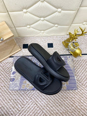 DIOR FLAT SLIDES 25S IN BLACK TPU