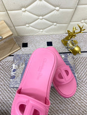 DIOR FLAT SLIDES 25S IN PINK TPU