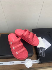 DAD SANDAL IN RED PINK LAMBSKIN MULE