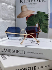 PANTHÈRE RIMLESS GEOMETRIC FRAME SUNGLASSES 562061 IN METAL