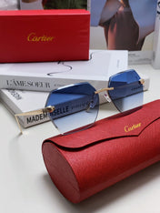 PANTHÈRE RIMLESS GEOMETRIC FRAME SUNGLASSES 562061 IN METAL