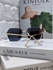 PANTHÈRE RIMLESS GEOMETRIC FRAME SUNGLASSES 562061 IN METAL