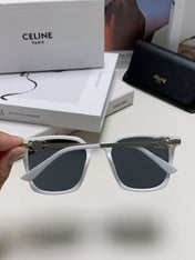 TRIOMPHE SUNGLASS 497817 IN WHITE METAL BLACK LENSES