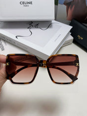 TRIOMPHE SUNGLASS 497830 IN HAVANA ACETATE EMBOSSED LOGO