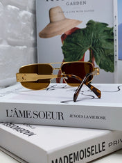 TRIOMPHE SUNGLASS 512998 IN GOLD METAL BROWN LENSES