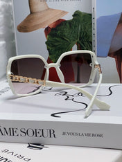 SQUARE SUNGLASSES 632874 IN WHITE ACETATE