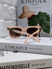 SQUARE SUNGLASSES 632877 IN PINK CLEAR ACETATE