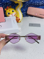 LOGO SUNGLASSES 560863 IN PURPLE CLEAR ACETATE GOLD METAL