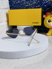 SKY RIMLESS TRIANGLE FRAME SUNGLASSES 566724 IN METAL