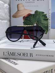 BLACKWOOD SUNGLASSES 567461 IN BLACK ACETATE GOLD METAL