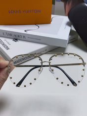 PARTY PILOT SUNGLASSES 567463 IN GOLD METAL CLEAR LENSES