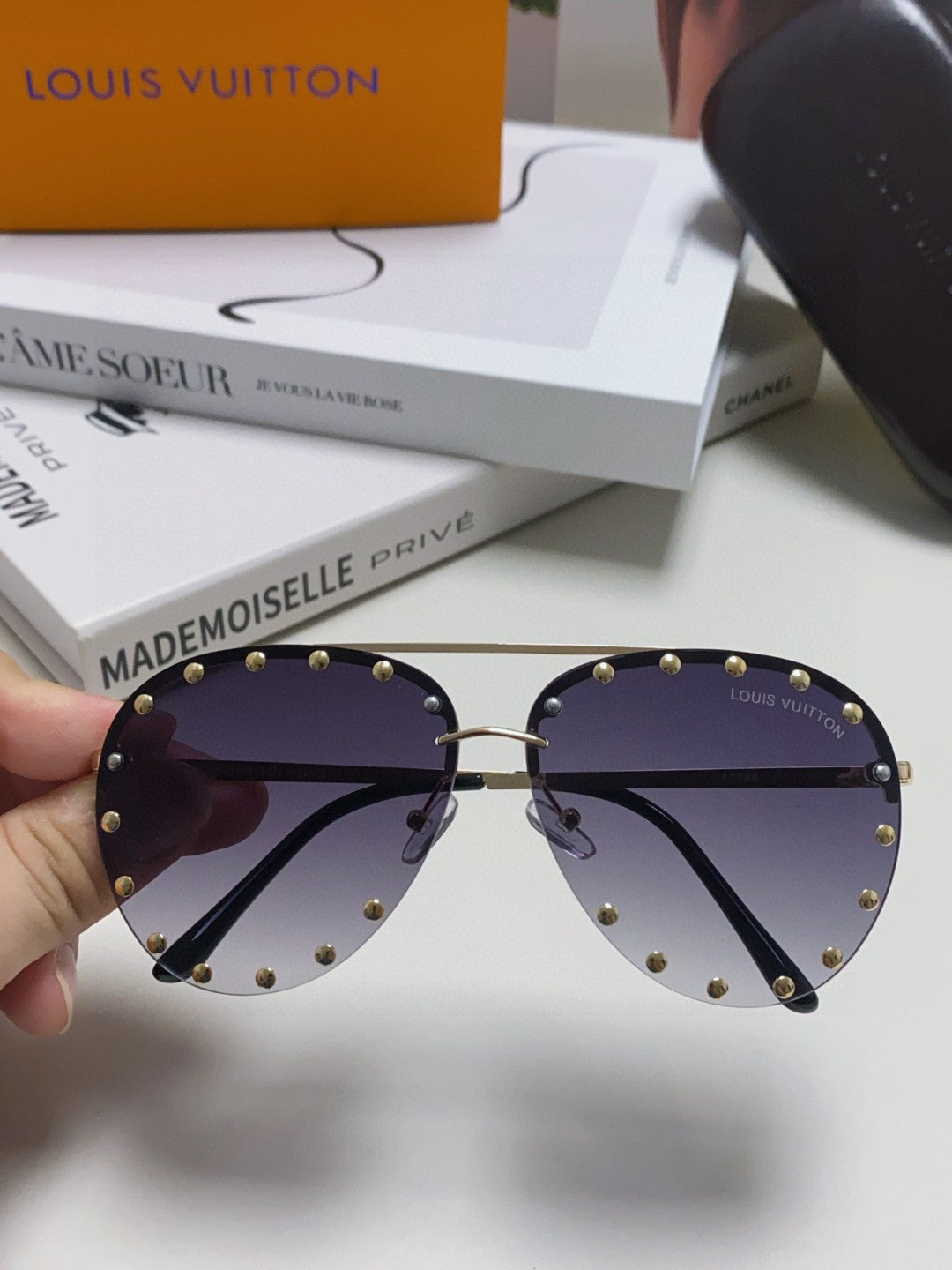 PARTY PILOT SUNGLASSES 567465 IN GOLD METAL GREY SMOKE LENSES