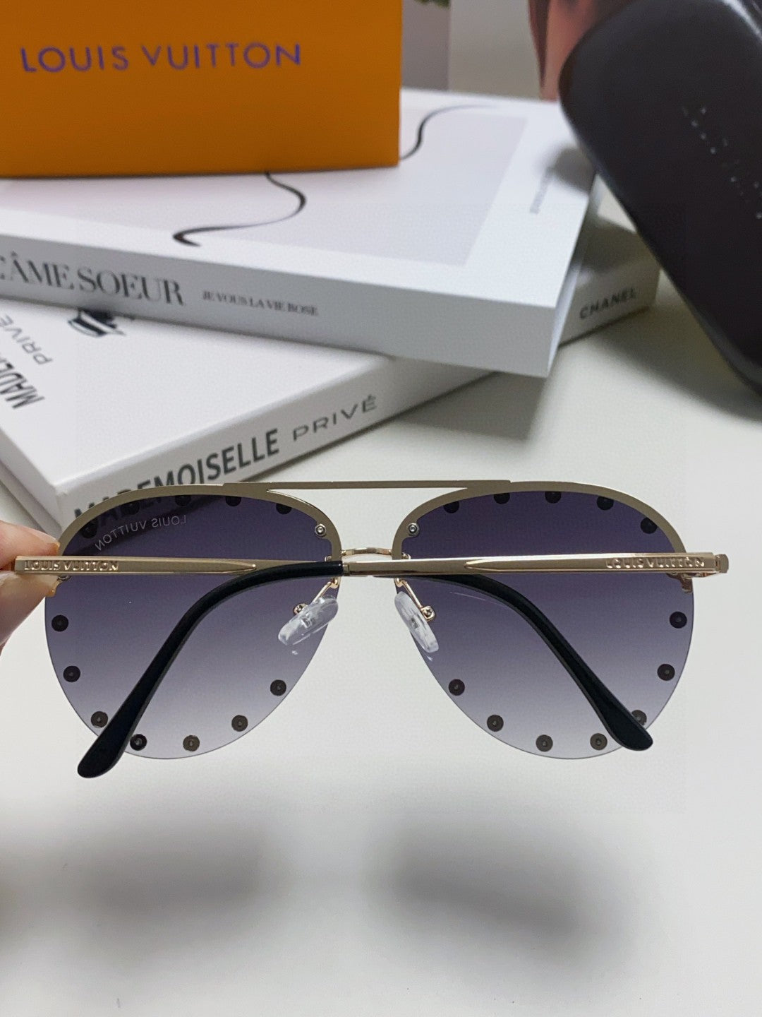 PARTY PILOT SUNGLASSES 567465 IN GOLD METAL GREY SMOKE LENSES