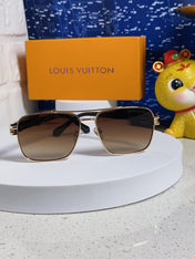 SIGNATURE SQUARE SUNGLASSES 567475 IN GOLD METAL BROWN SMOKE LENSES