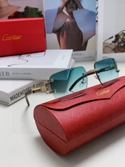 CRYSTAL STUDDED C DE RECTANGULAR FRAME SUNGLASSES 533159 IN METAL