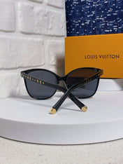 CAT EYE SUNGLASSES 573322 IN BLACK ACETATE MONOGRAM LOGO
