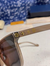 CAT EYE SUNGLASSES 571648 IN BEIGE CLEAR ACETATE
