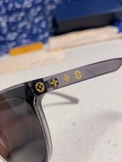 CAT EYE SUNGLASSES 571649 IN GREY CLEAR ACETATE