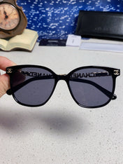 SQUARE SUNGLASSES 632033 IN BLACK ACETATE BLACK LENSES