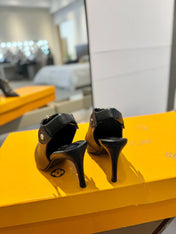 ALLURE HIGH 8 CM SLINGBACK IN BLACK CALFSKIN