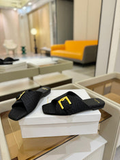 BALMAIN 26S SANDALS IN BLACK CANVAS