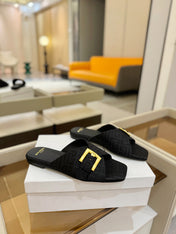 BALMAIN 26S SANDALS IN BLACK CANVAS