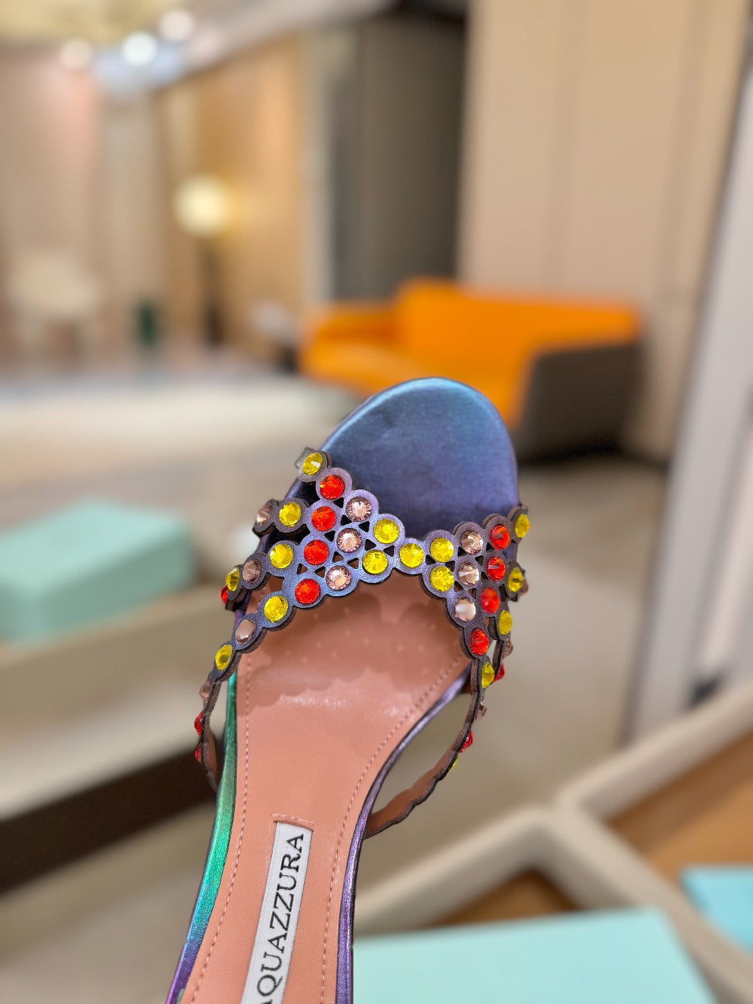 AQUAZZURA 26S TEQUILA HEELED SANDALS 85 MM IN METALLIC LAMBSKIN