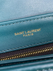 LOULOU MINI BAG 20 IN DARK CYAN LAMBSKIN GOLD HARDWARE