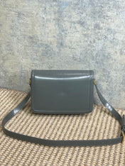 SOLFERINO SMALL SATCHEL 23 IN DARK GREY CALFSKIN GOLD HARDWARE