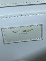 VOLTAIRE IN BOX SHOULDER BAG 21 IN WHITE CALFSKIN GOLD METALLIC