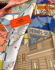 HERMES 26S PRINTED SQUARE SCARF 90 IN SILK 312024