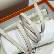 HM ROULIS 18 MINI BAG IN BEIGE CALFSKIN GOLD-TONE HARDWARE
