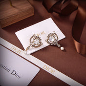 CD 26S VINTAGE CRYSTAL PEARL DROP STATEMENT EARRINGS 631069
