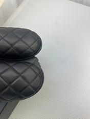 CC Black Lambskin Gold Chain Mules