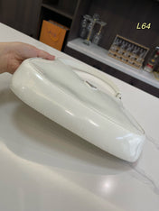 PRA 30 CLEO SHOULDER BAG IN WHITE BRUSHED LEATHER