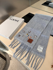 SCARF 185 CM IN LIGHT BLUE MOHAIR AND WOOL 381040