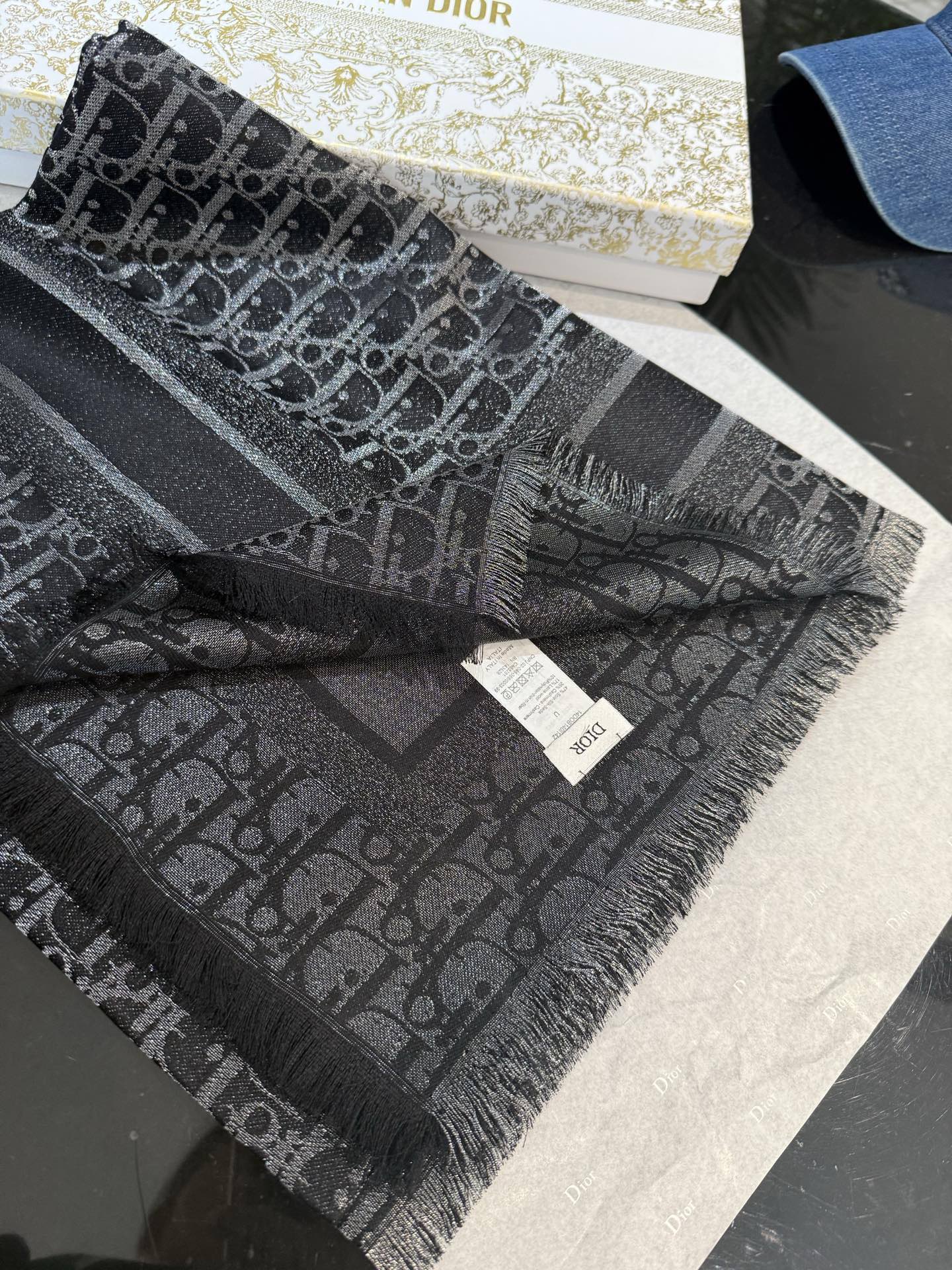 DIOR 26S SCARF 140CM IN SILK & CASHMERE 262319