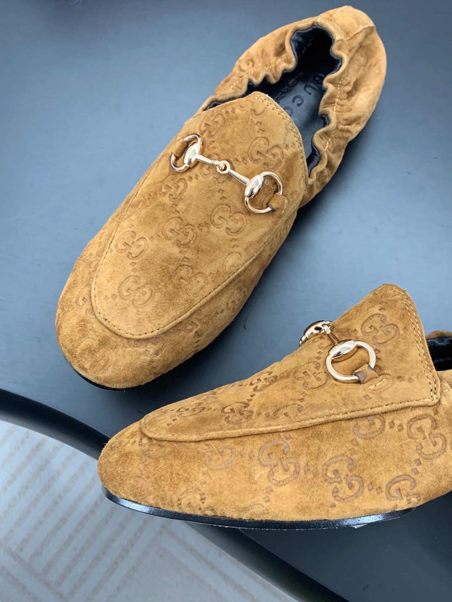GUCCI 26S LOAFERS IN BROWN SUEDE